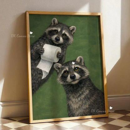 Funny Duck Toilet Paper Bathroom Wall Art – Humorous Canvas Print