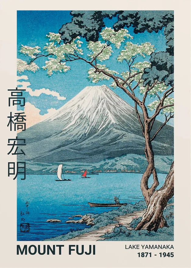 Mount Fuji & Cherry Blossom Canvas Wall Art Print – Unframed