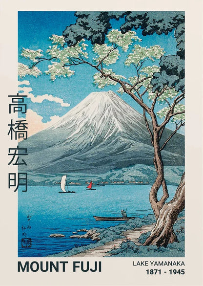 Mount Fuji & Cherry Blossom Canvas Wall Art Print – Unframed