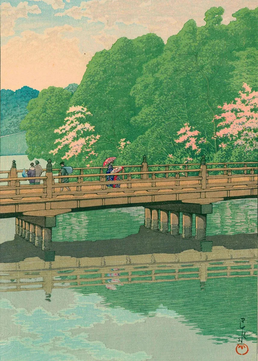 Japanese Landscape Canvas Wall Art Prints – Tree-Lined Road, Unframed