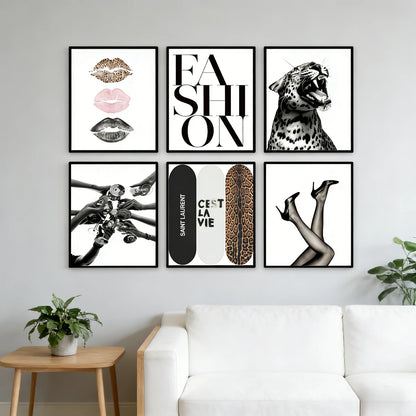 Retro Leopard & Cheetah Abstract Wall Art – Y2K Canvas Prints