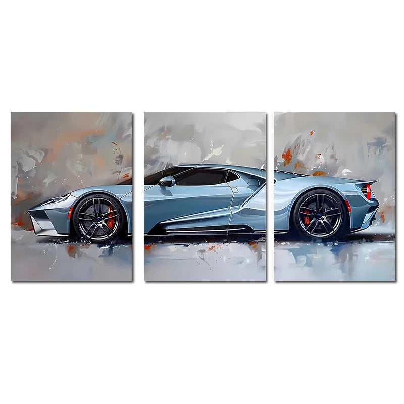 Supercar Canvas Wall Art – Set of 3 Unframed Prints