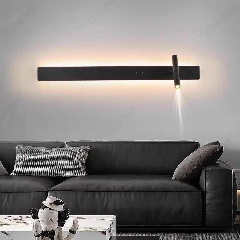 Minimalist LED Strip Wall Sconce – Black or White, 60cm/90cm