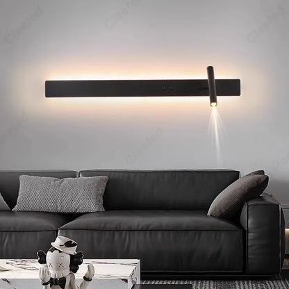 Minimalist LED Strip Wall Sconce – Black or White, 60cm/90cm