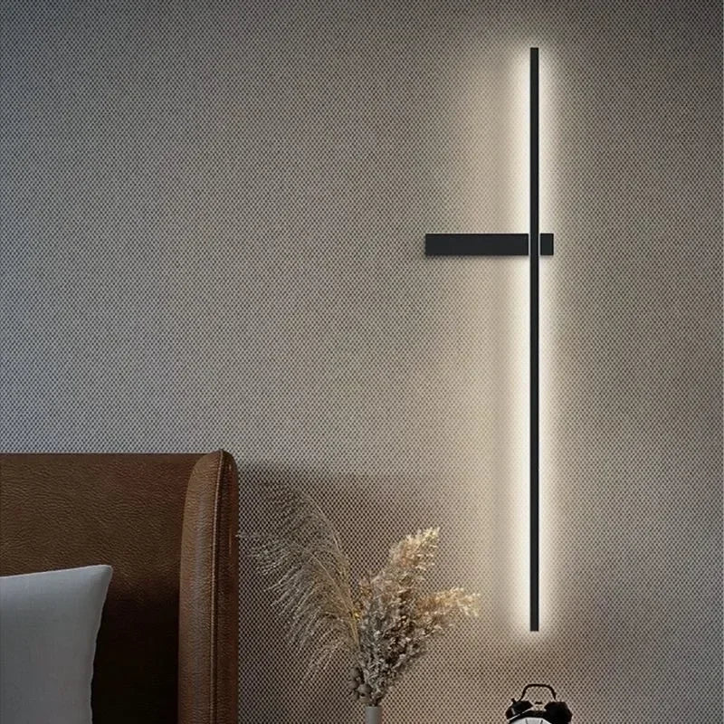Modern Minimalist LED Wall Light – Warm or 3-Color Dimming, 60–100cm