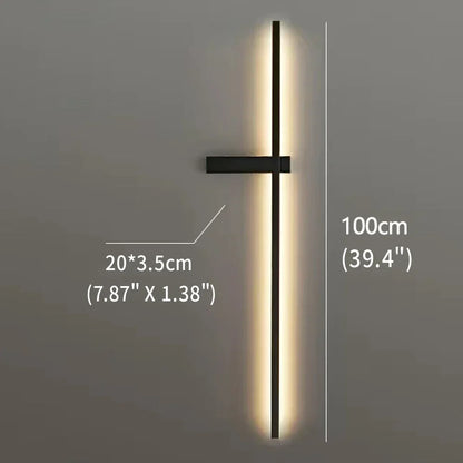 Modern Minimalist LED Wall Light – Warm or 3-Color Dimming, 60–100cm
