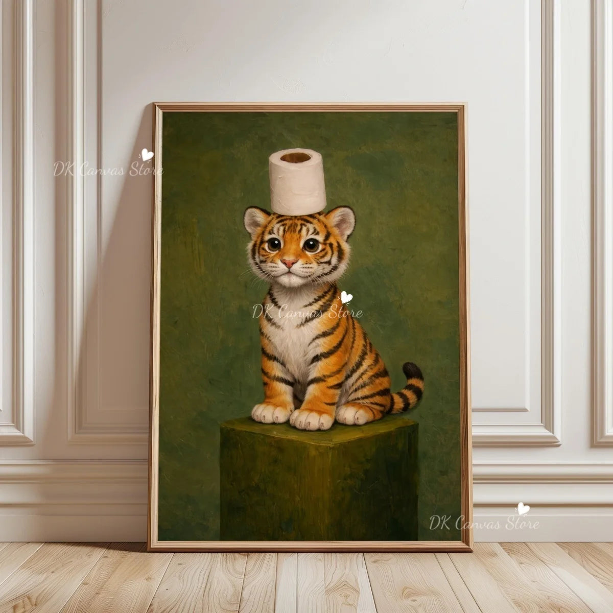Funny Duck Toilet Paper Bathroom Wall Art – Humorous Canvas Print