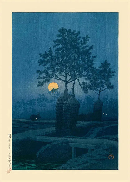 Japanese Landscape Canvas Wall Art Prints – Tree-Lined Road, Unframed