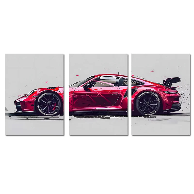 Supercar Canvas Wall Art – Set of 3 Unframed Prints