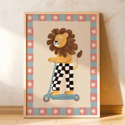 Skateboarding Dachshund Canvas Wall Art Print – Unframed