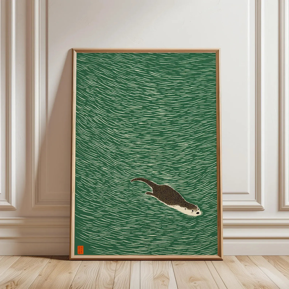 Japanese Crane & Cloud Canvas Wall Art – Vintage-Style Unframed Print