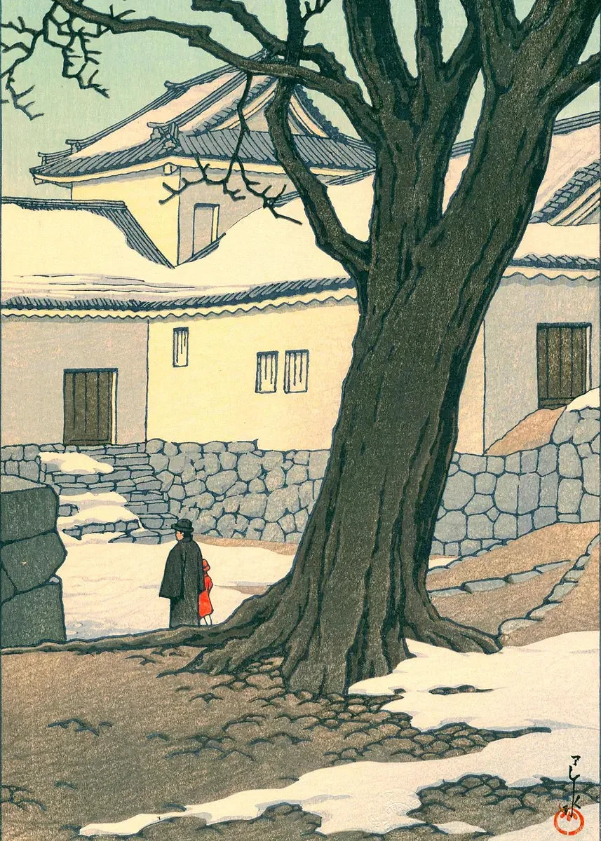 Japanese Landscape Canvas Wall Art Prints – Tree-Lined Road, Unframed