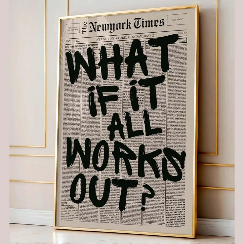 If All Goes Well Newspaper-Style Wall Art Poster
