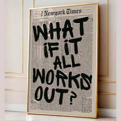 If All Goes Well Newspaper-Style Wall Art Poster