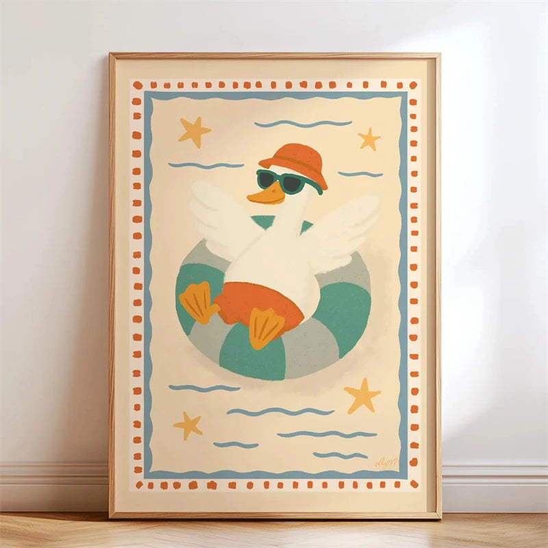 Skateboarding Dachshund Canvas Wall Art Print – Unframed