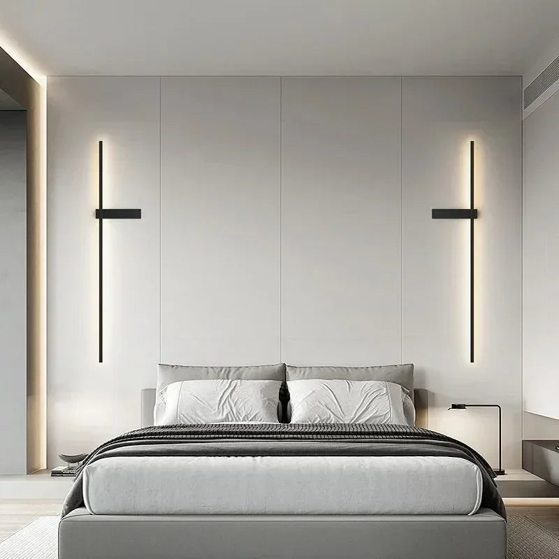 Modern Minimalist LED Wall Light – Warm or 3-Color Dimming, 60–100cm