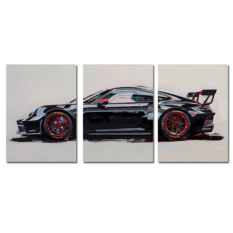 Supercar Canvas Wall Art – Set of 3 Unframed Prints