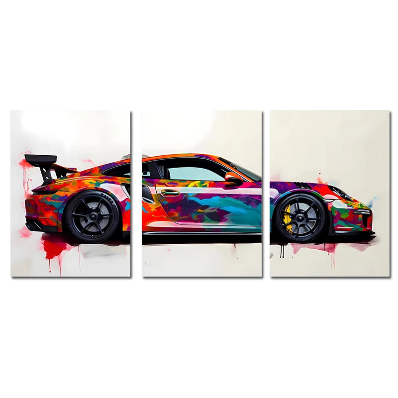 Supercar Canvas Wall Art – Set of 3 Unframed Prints