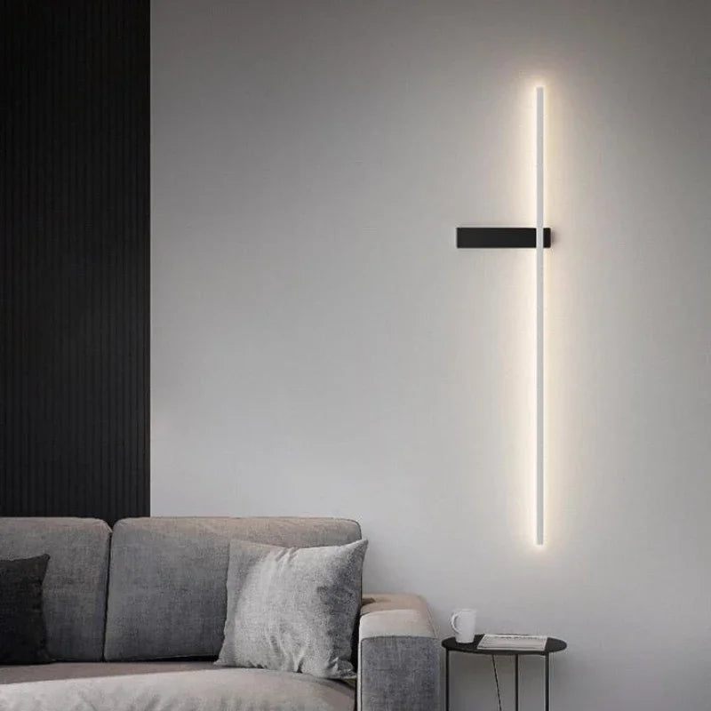Modern Minimalist LED Wall Light – Warm or 3-Color Dimming, 60–100cm