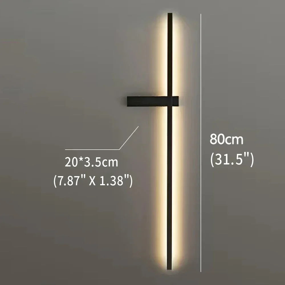 Modern Minimalist LED Wall Light – Warm or 3-Color Dimming, 60–100cm