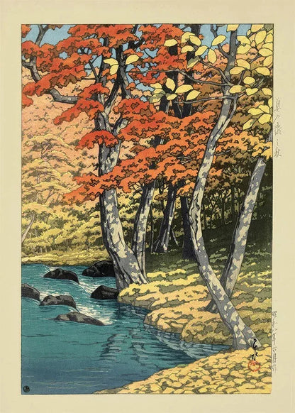 Japanese Landscape Canvas Wall Art Prints – Tree-Lined Road, Unframed