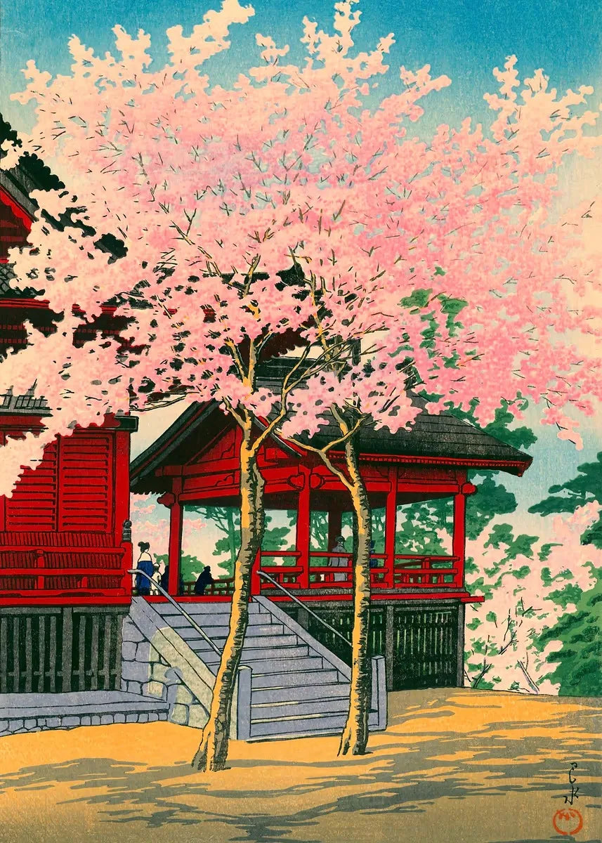 Japanese Landscape Canvas Wall Art Prints – Tree-Lined Road, Unframed