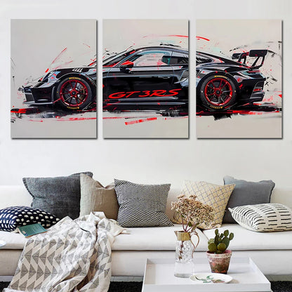 Supercar Canvas Wall Art – Set of 3 Unframed Prints