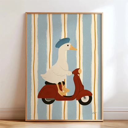 Skateboarding Dachshund Canvas Wall Art Print – Unframed