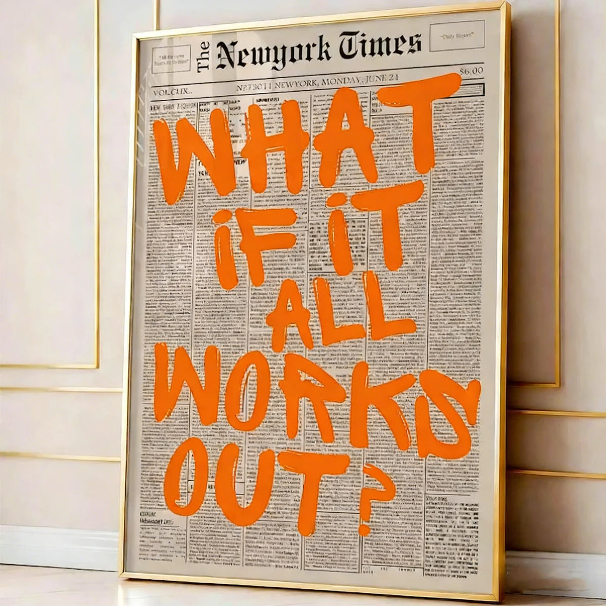 If All Goes Well Newspaper-Style Wall Art Poster