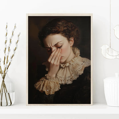 Funny Victorian Portrait Bathroom Wall Art – Unframed Canvas Print