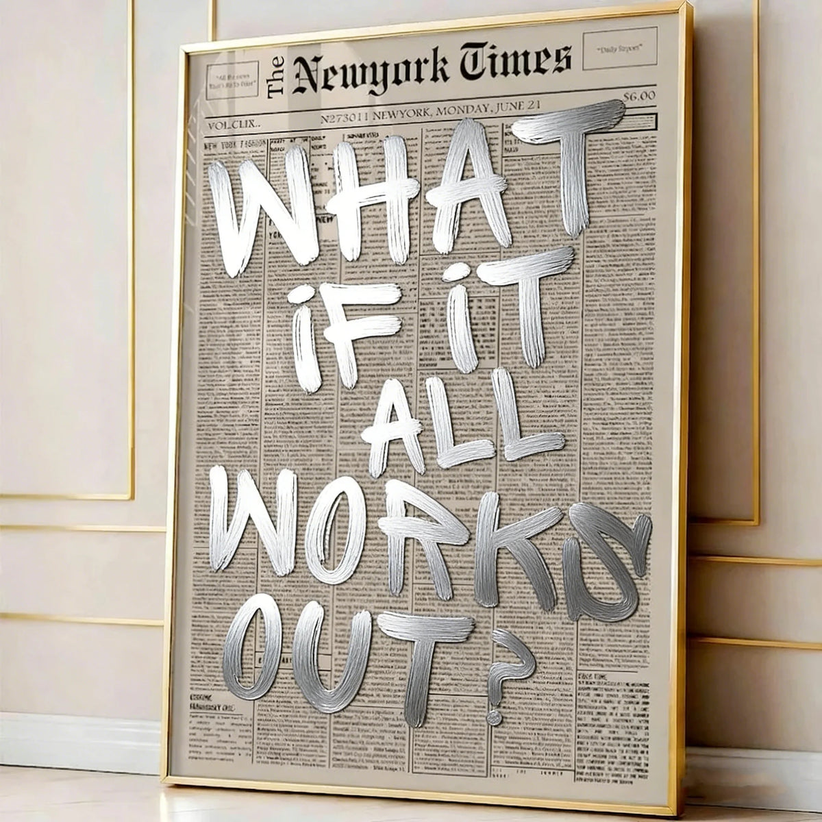 If All Goes Well Newspaper-Style Wall Art Poster