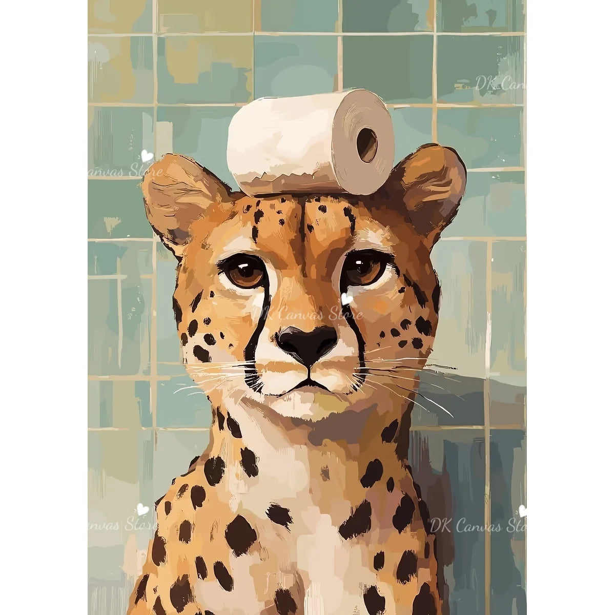Funny Duck Toilet Paper Bathroom Wall Art – Humorous Canvas Print