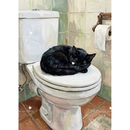 Funny Duck Toilet Paper Bathroom Wall Art – Humorous Canvas Print