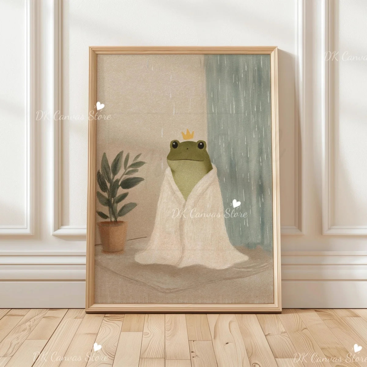 Funny Duck Toilet Paper Bathroom Wall Art – Humorous Canvas Print