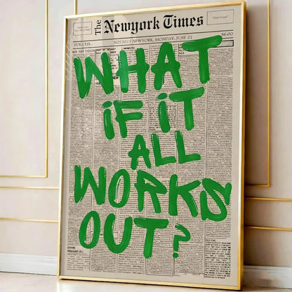 If All Goes Well Newspaper-Style Wall Art Poster