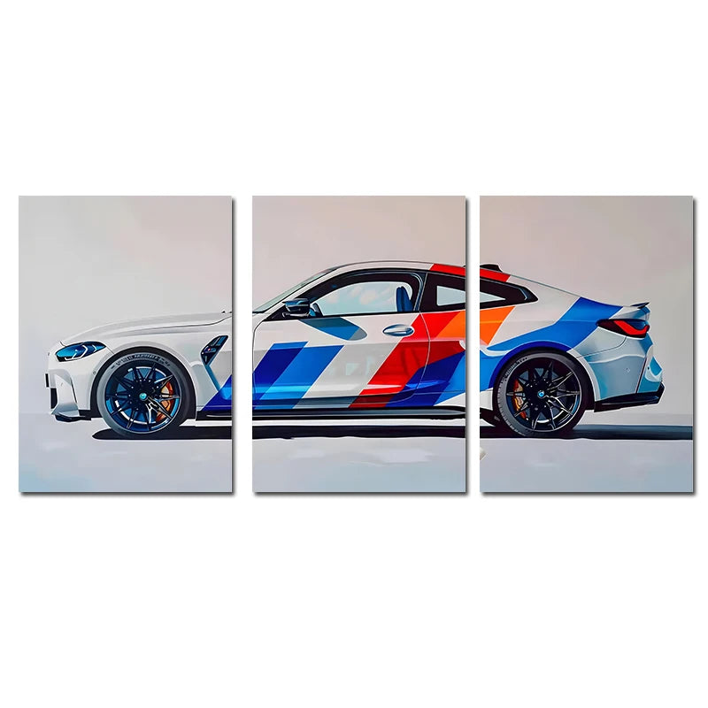 Supercar Canvas Wall Art – Set of 3 Unframed Prints