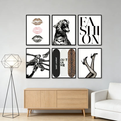 Retro Leopard & Cheetah Abstract Wall Art – Y2K Canvas Prints