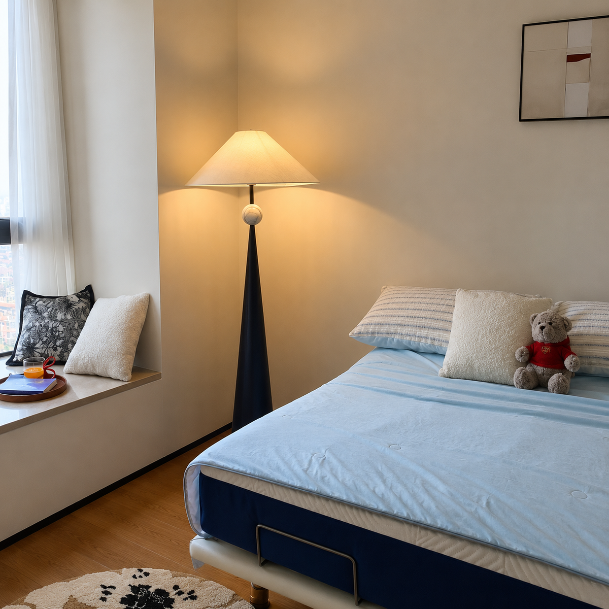 Spire Linen Floor Lamp