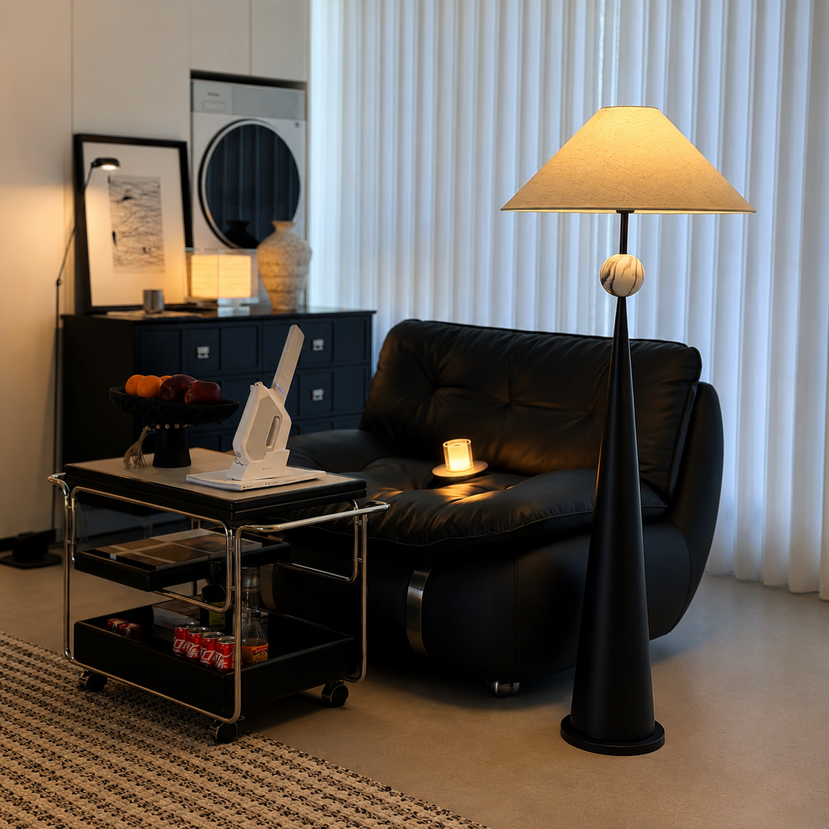 Spire Linen Floor Lamp