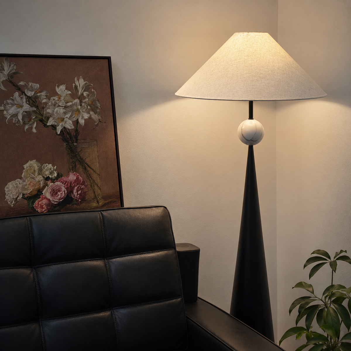 Spire Linen Floor Lamp