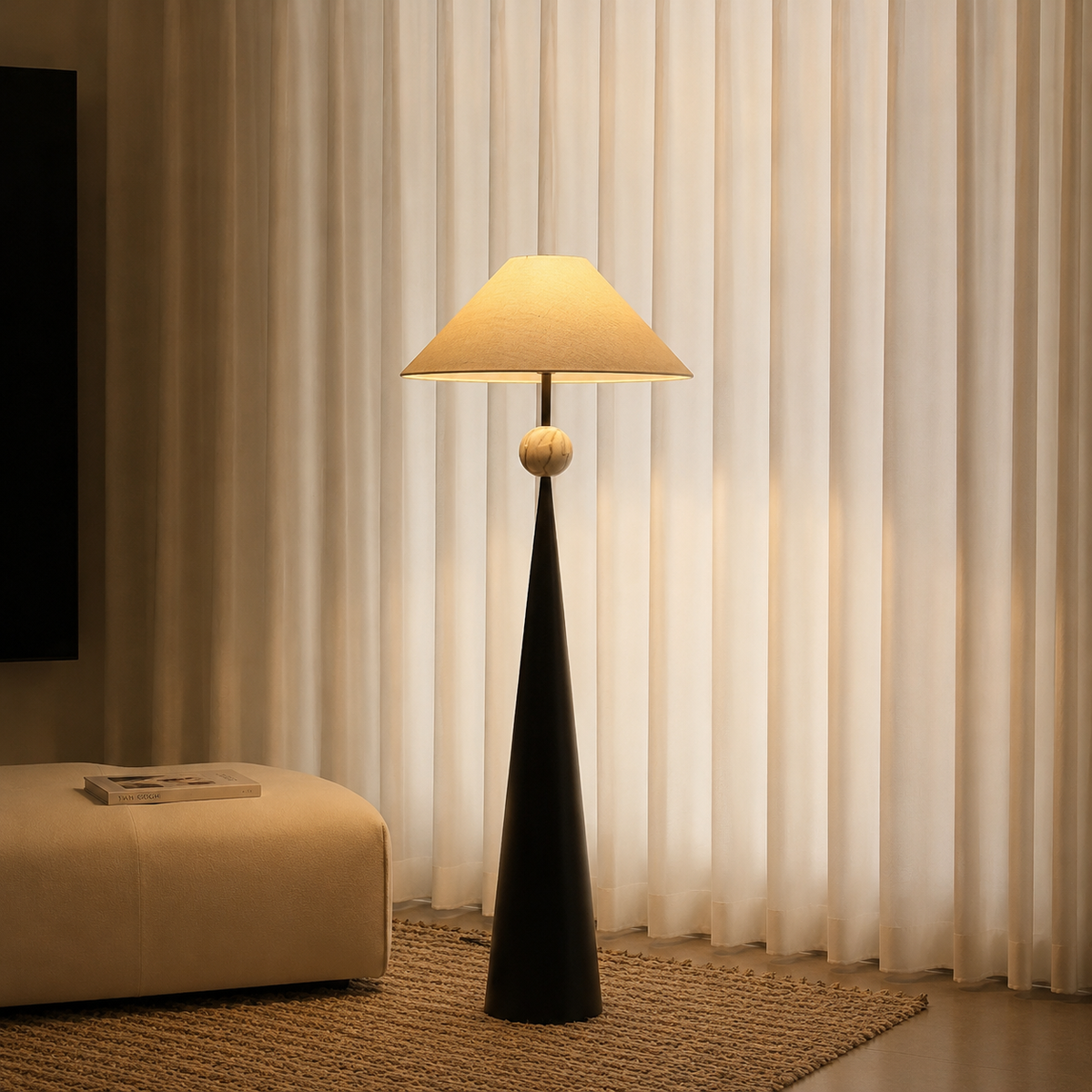 Spire Linen Floor Lamp