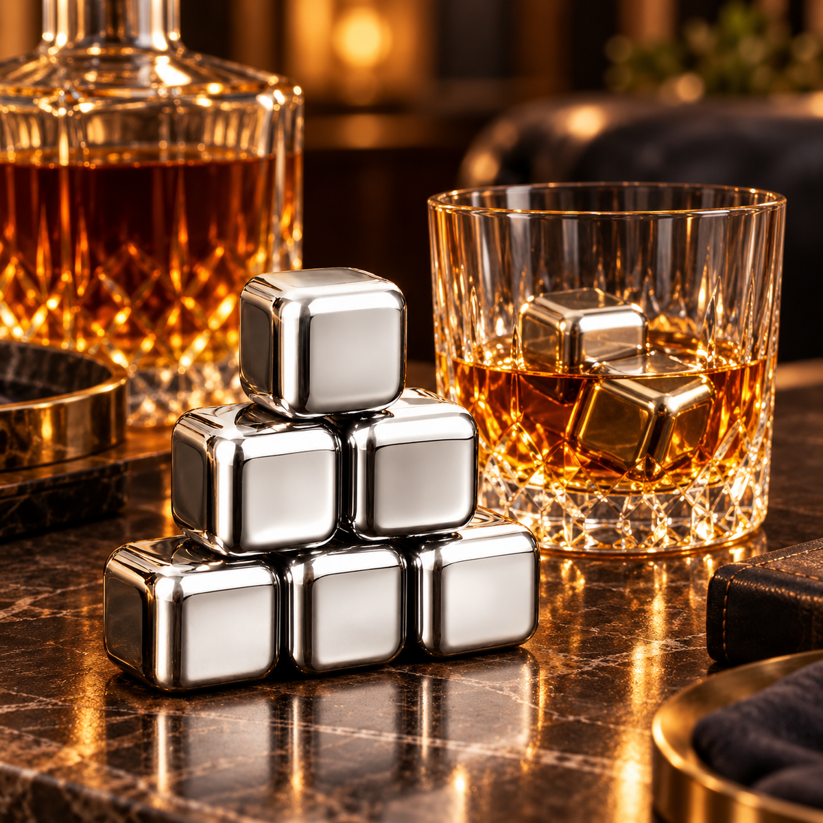 Stainless Steel Whiskey Stones Set
