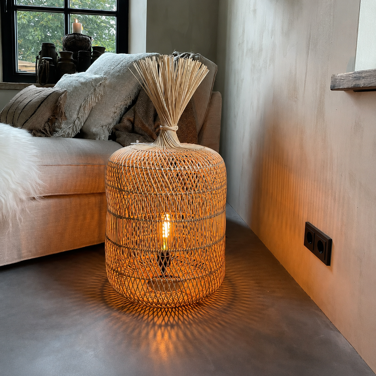 Wabi Rattan Floor Lamp