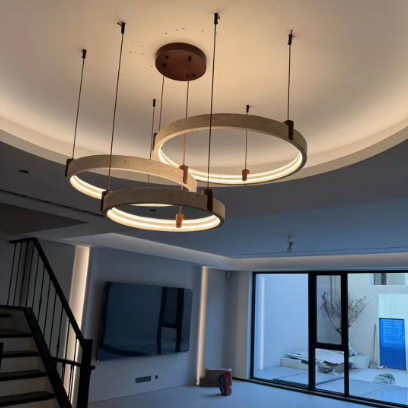 Strata Travertine Ring Chandelier