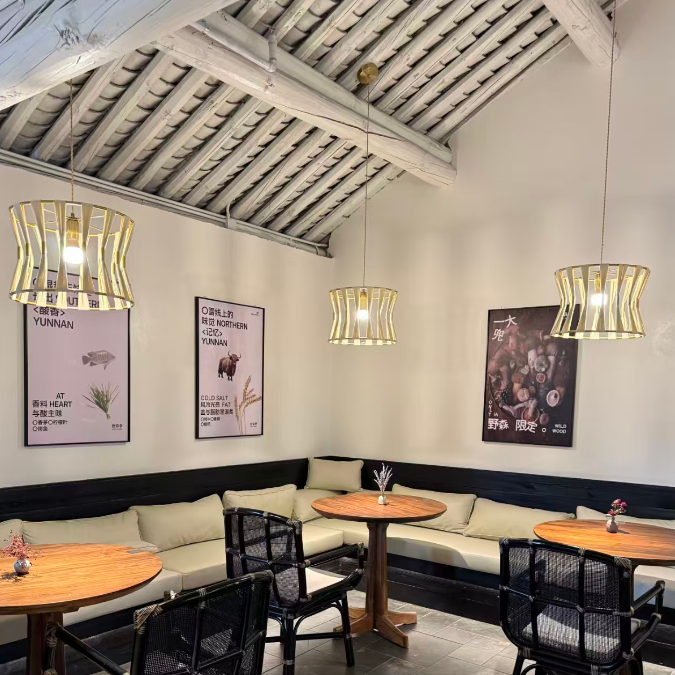 White Slatted Hourglass Pendant Light