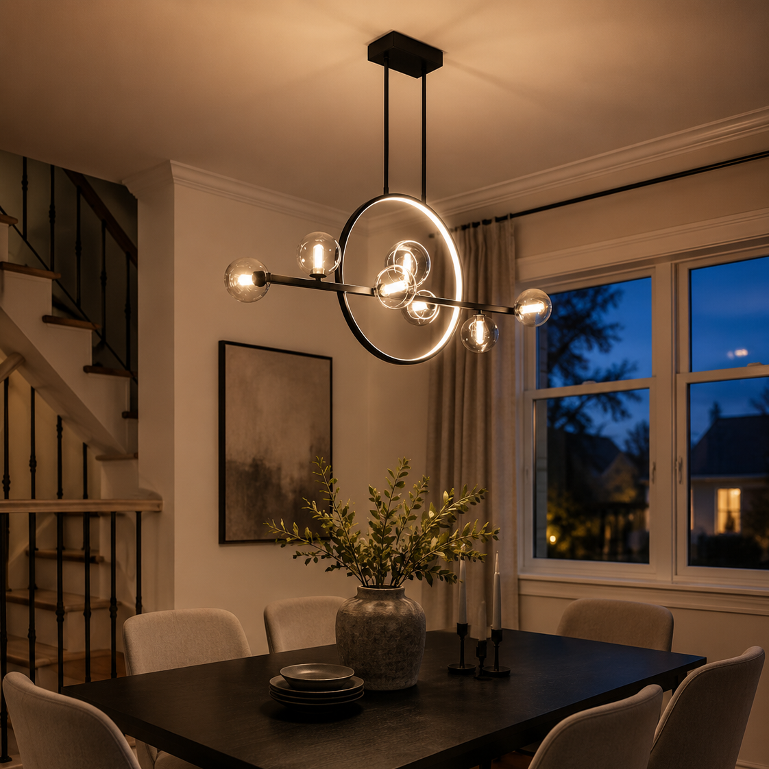 Cove Glass Bubble Ring Chandelier