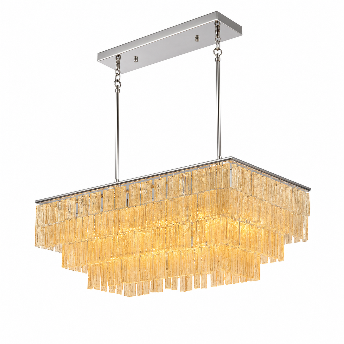 Shell Tiered Rectangle Chandelier
