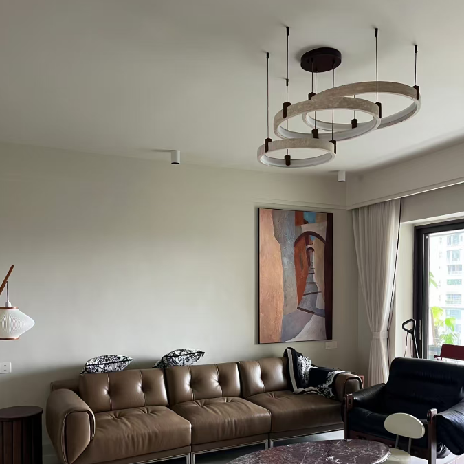 Strata Travertine Ring Chandelier