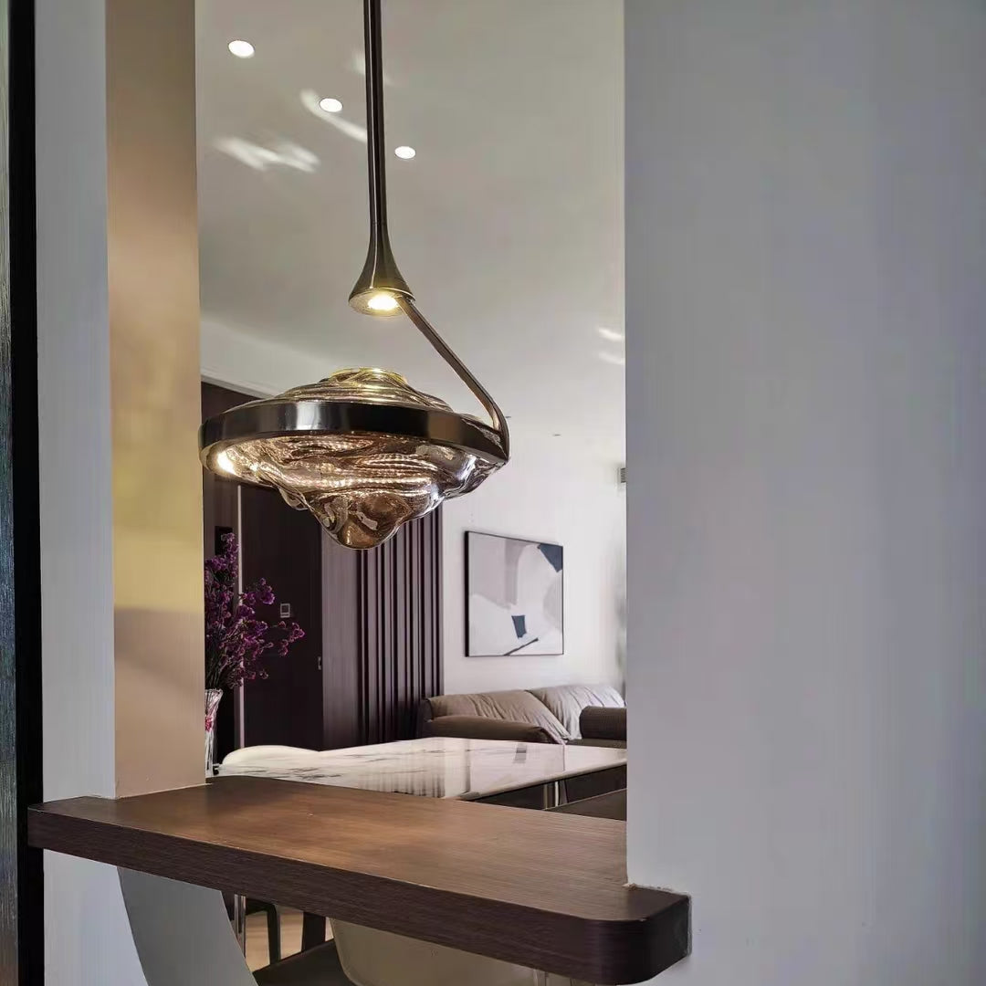 Sculptural Glass Pendant Light