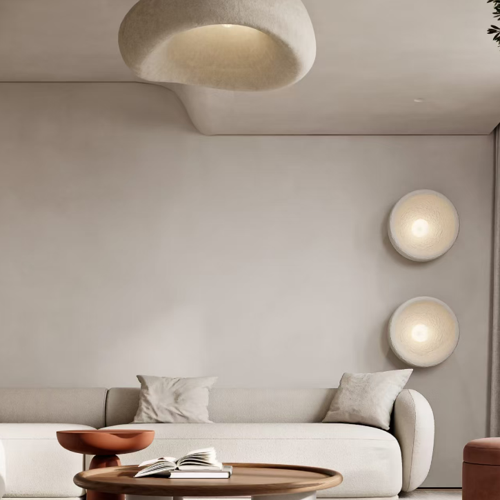 Pebble Plaster Flush Mount Ceiling Light